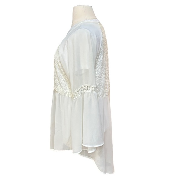 Torrid White BOHO Lace Flowy Long Sleeve Top Size: 2X - Picture 2 of 9